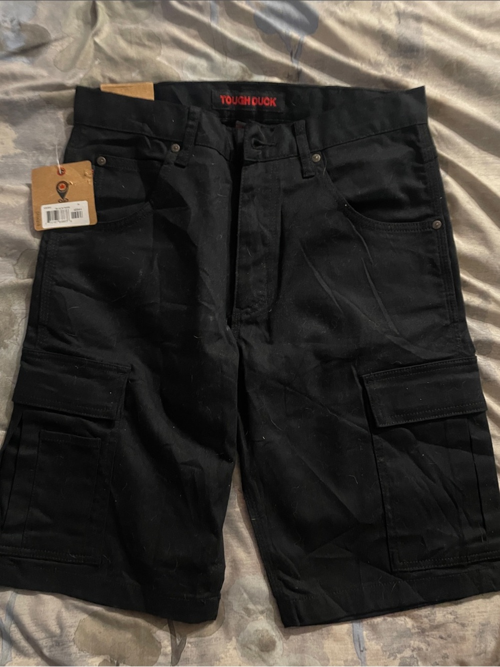 Tough Duck Men's Black Cargo Shorts - Heavy-Duty Utility Style